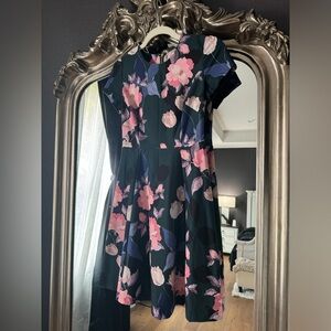 Eliza J Knee-length Green Floral Dress 0